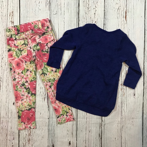 Hannah Banana Printed Jean And Sweater Set - Picture 2 of 3